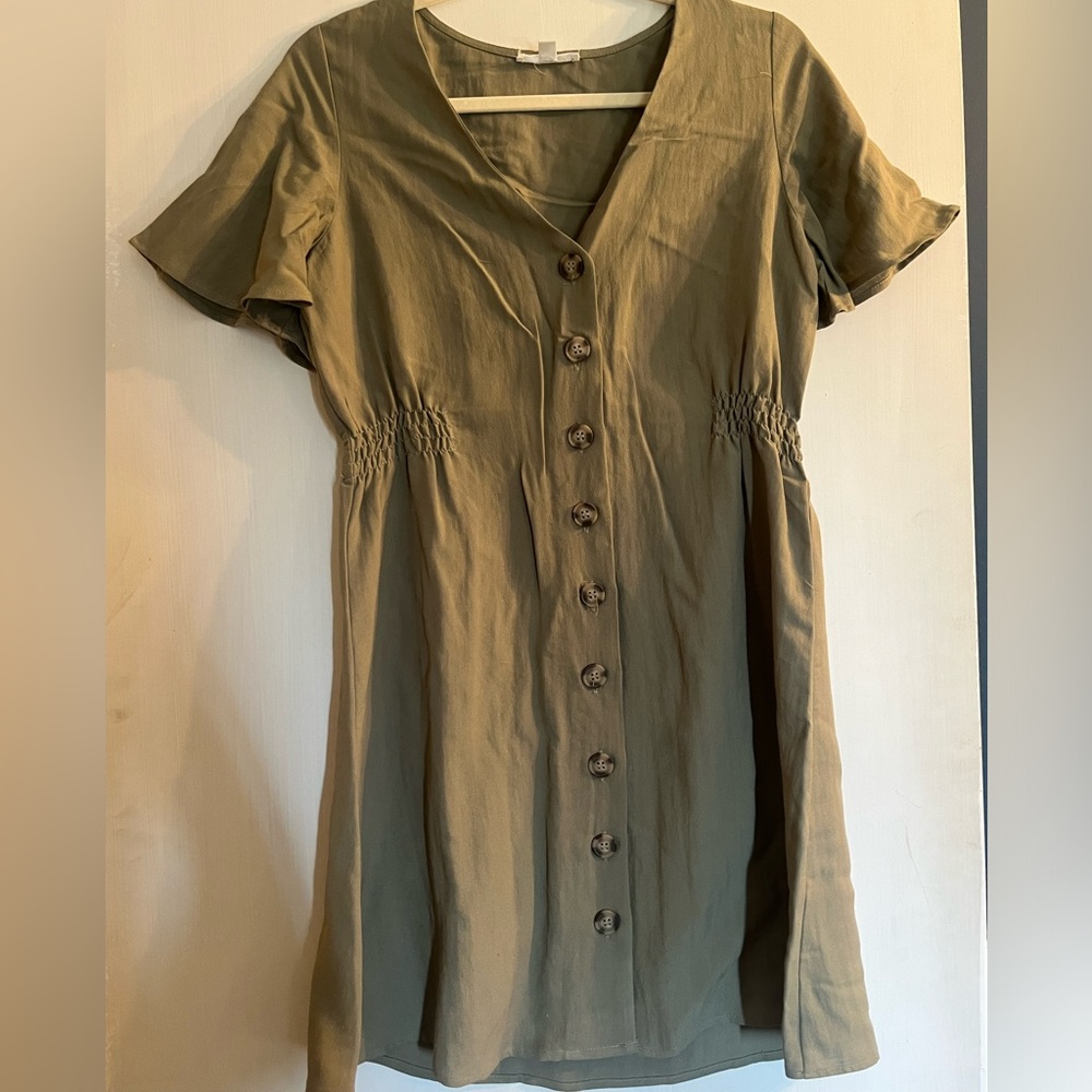 Olive green knee length
